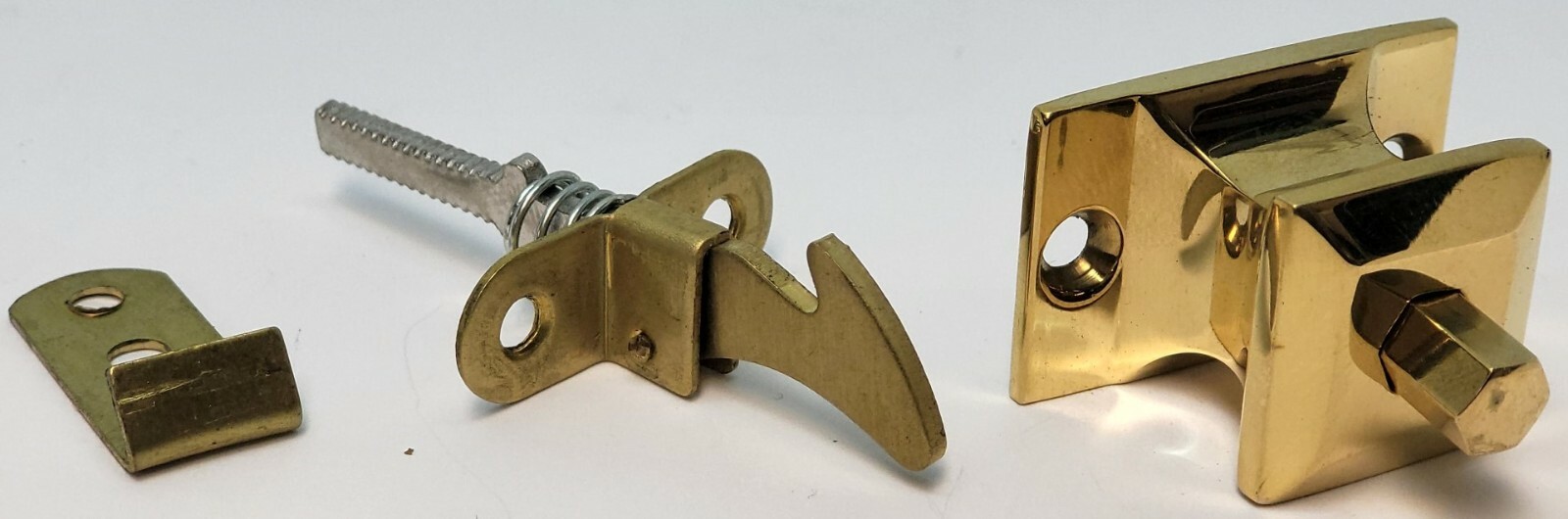 PUSH BUTTON LATCH Square Knob brass cabinet cupboard pull door drawer antique