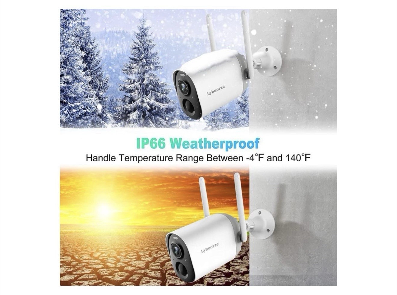 New KITONE Wireless Outdoor Security Camera Dual Spotlights