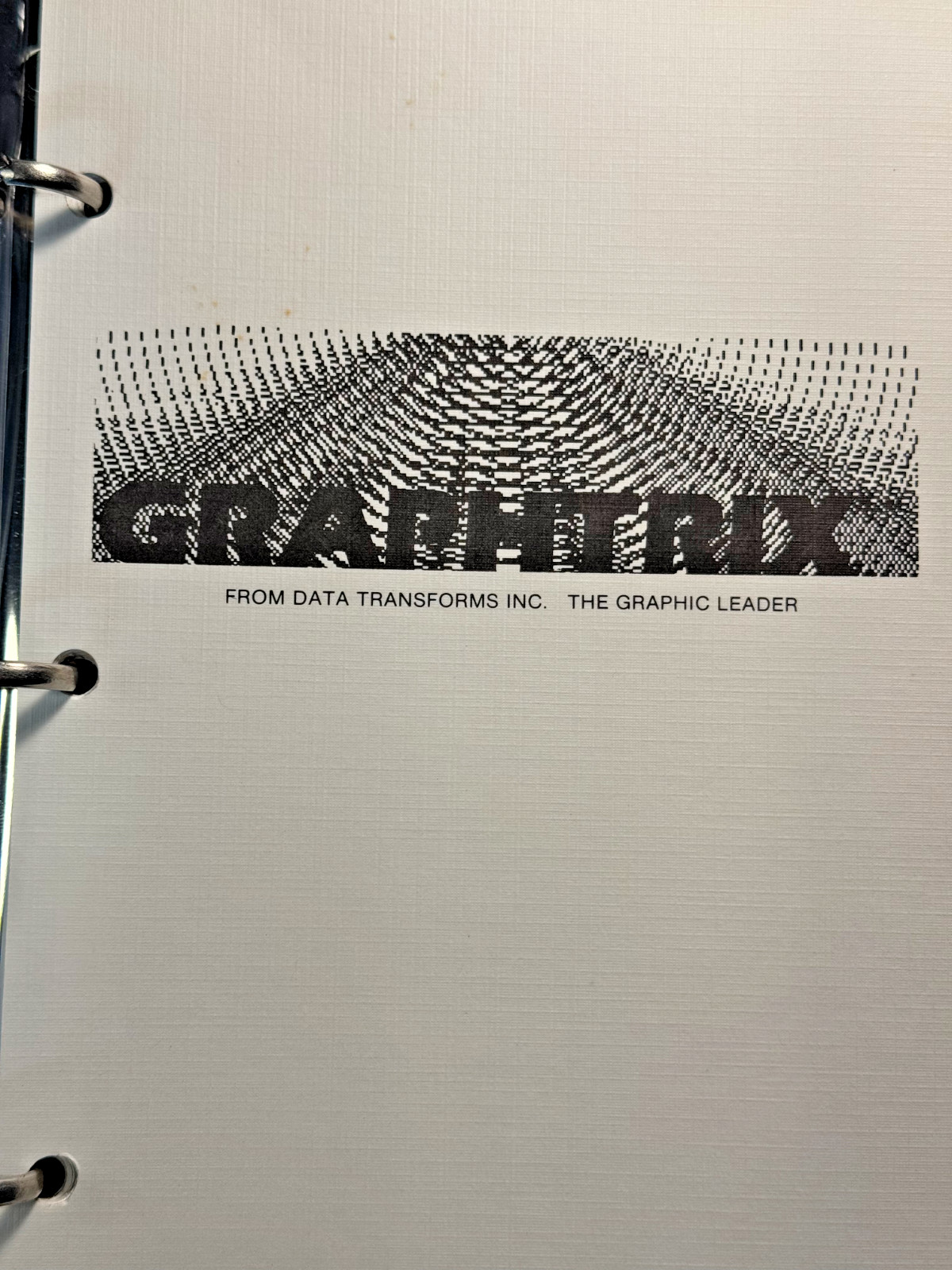 Graphtrix 1.3 Apple II 5.25 Floppy Software Manual Binder Untested