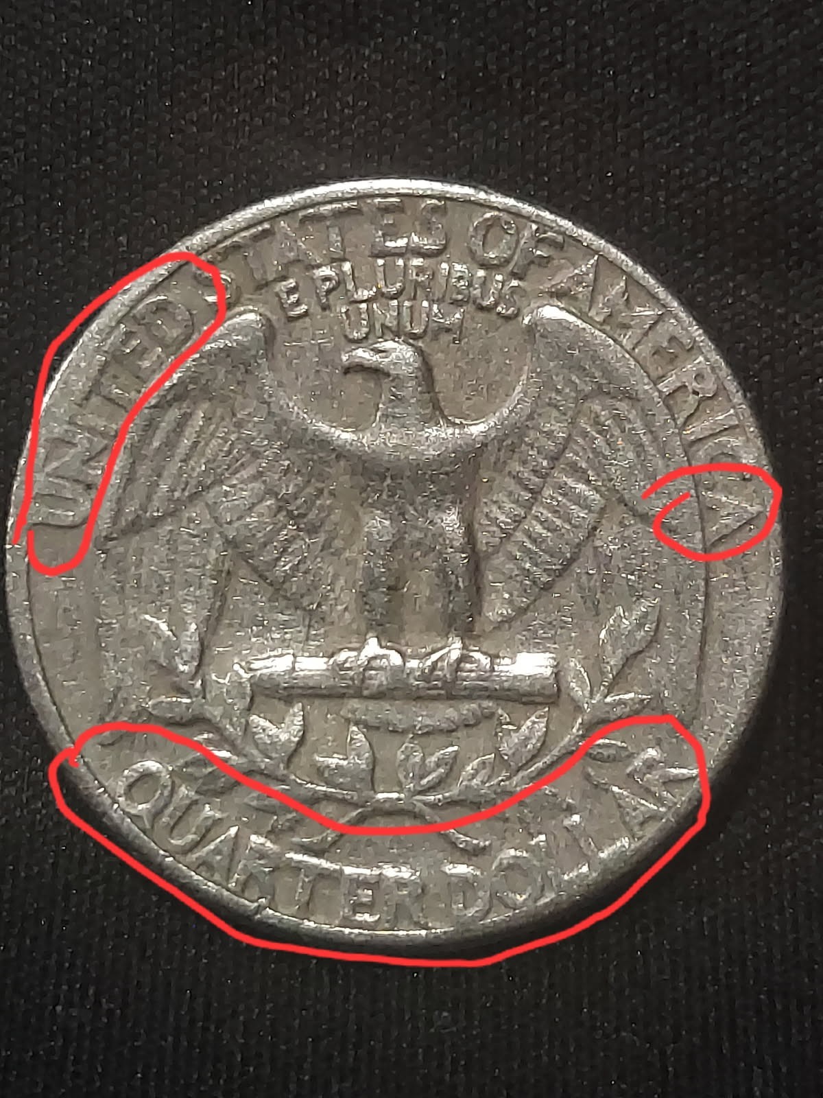 1965 25 C Washington Quarter Multiple Errors Coin