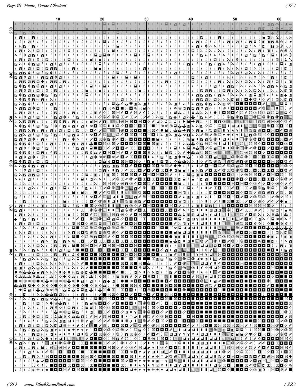 Prune, Grape & Chestnut 15 Chart Counted Cross Stitch Pattern Needlework
