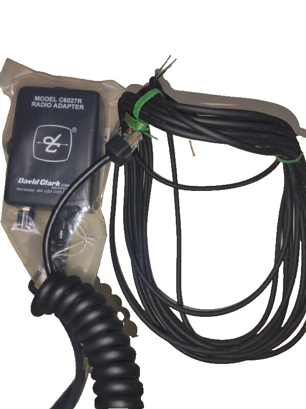 David Clark Company Radio Adapter Cord Remote Rear Control Head Model C6027R