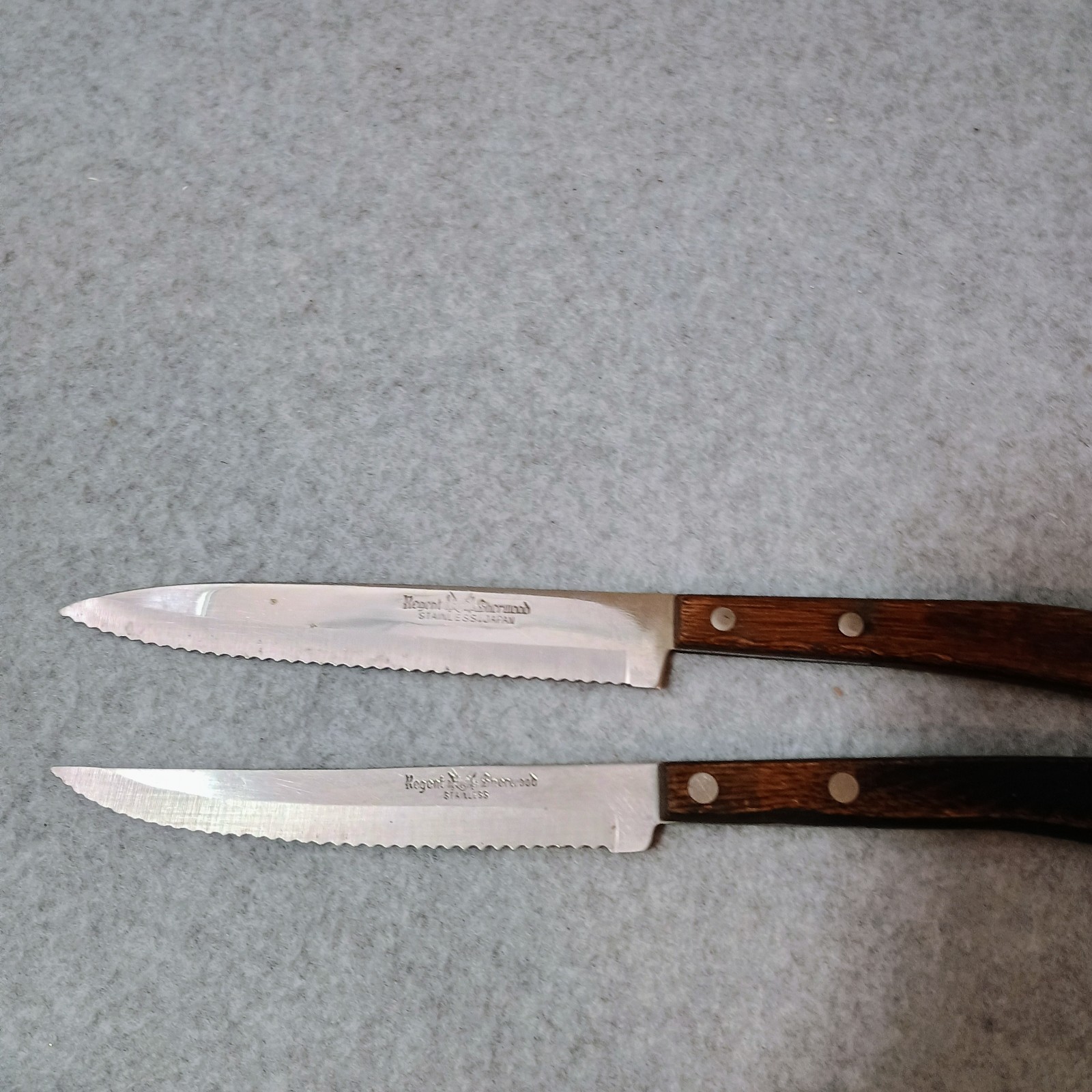 Regent Sherwood Knife 2 Steak knife Japan Wood Handle Vintage MCM