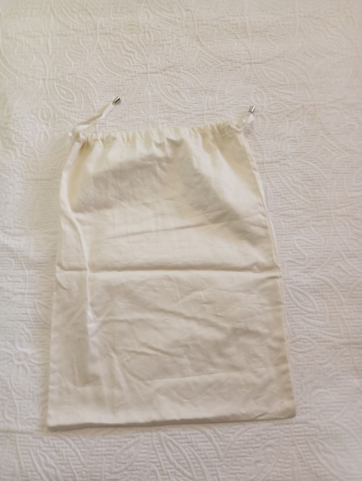 Alexandre Birman Beige Cotton Storage Dust Bag Drawstring With Metal Tips