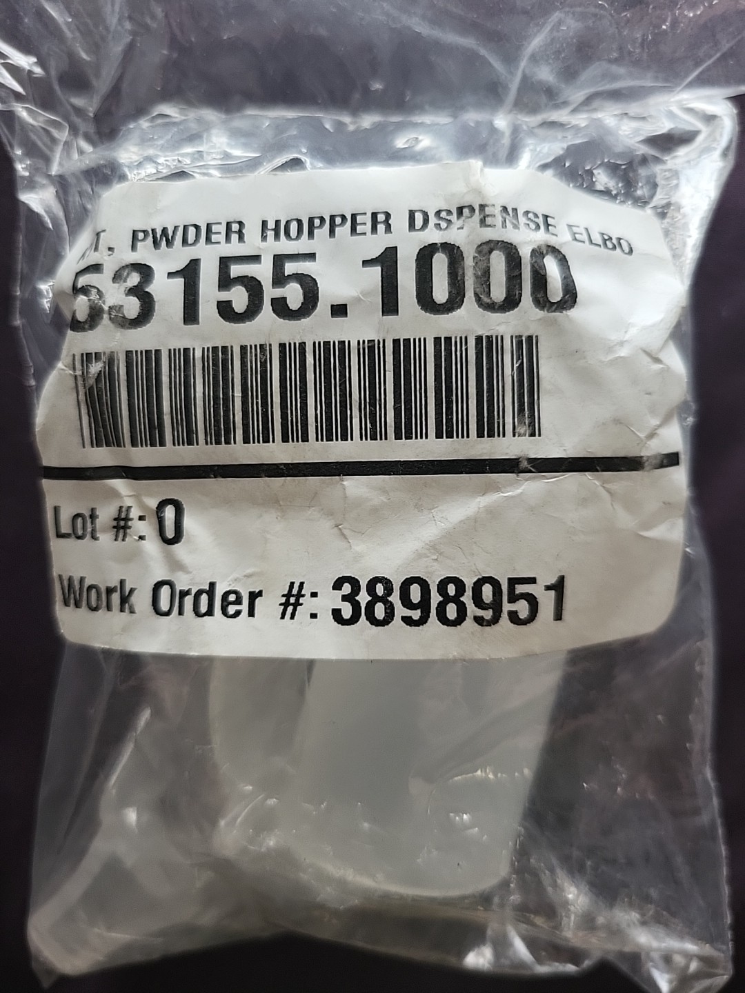 BUNN Kit PWDR HOPPER DSPENSE ELBO 53155.1000