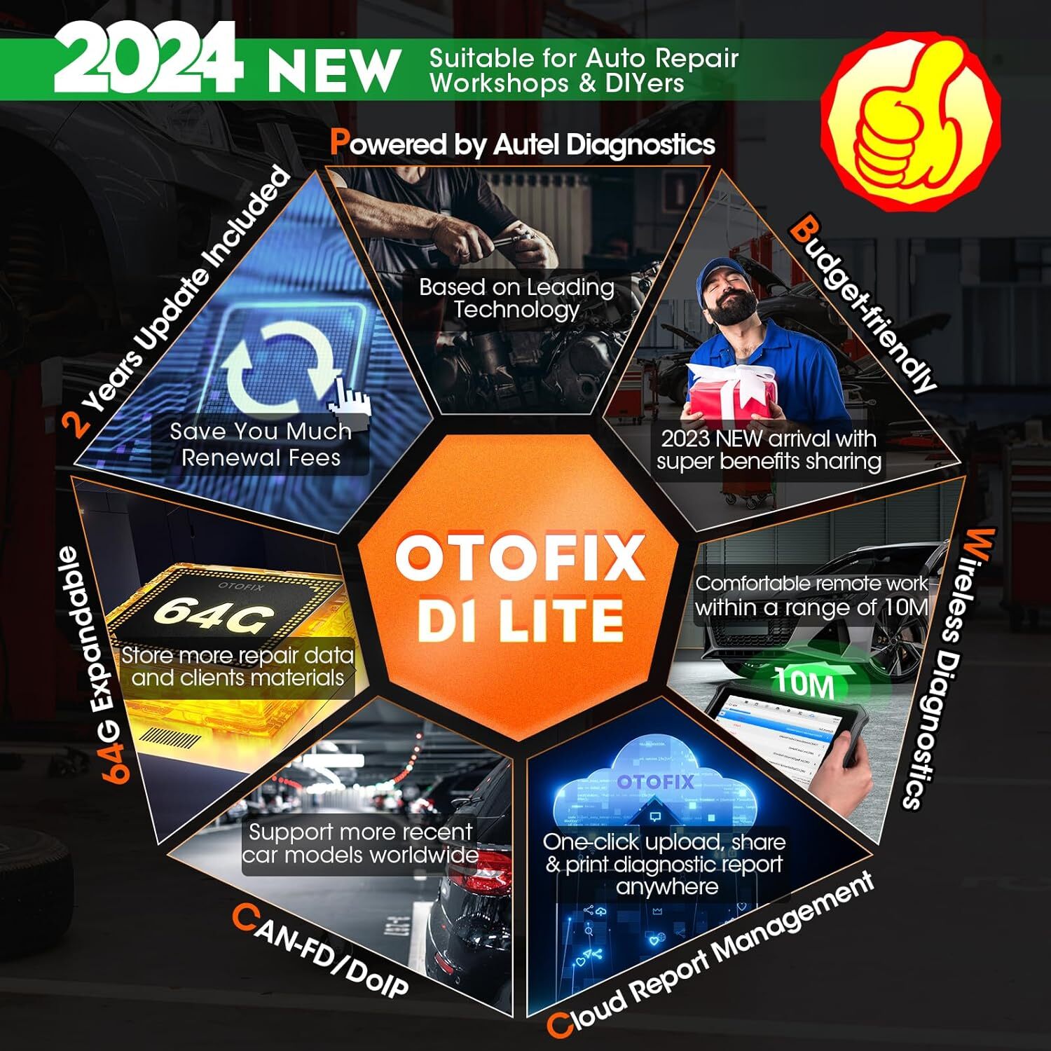 OTOFIX D1 Lite OBD2 Scanner Wireless Diagnostic Tool Full System Active Test