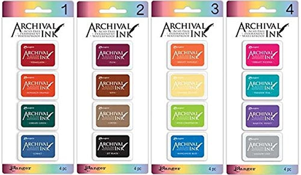 - Archival Mini Ink Pads Kits 1-4 Bundle of Kit 1 2 3 and 4