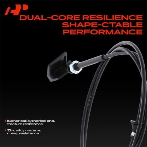76.7 inch Front Hood Latch Release Cable with Handle | Compatible 2000-2007