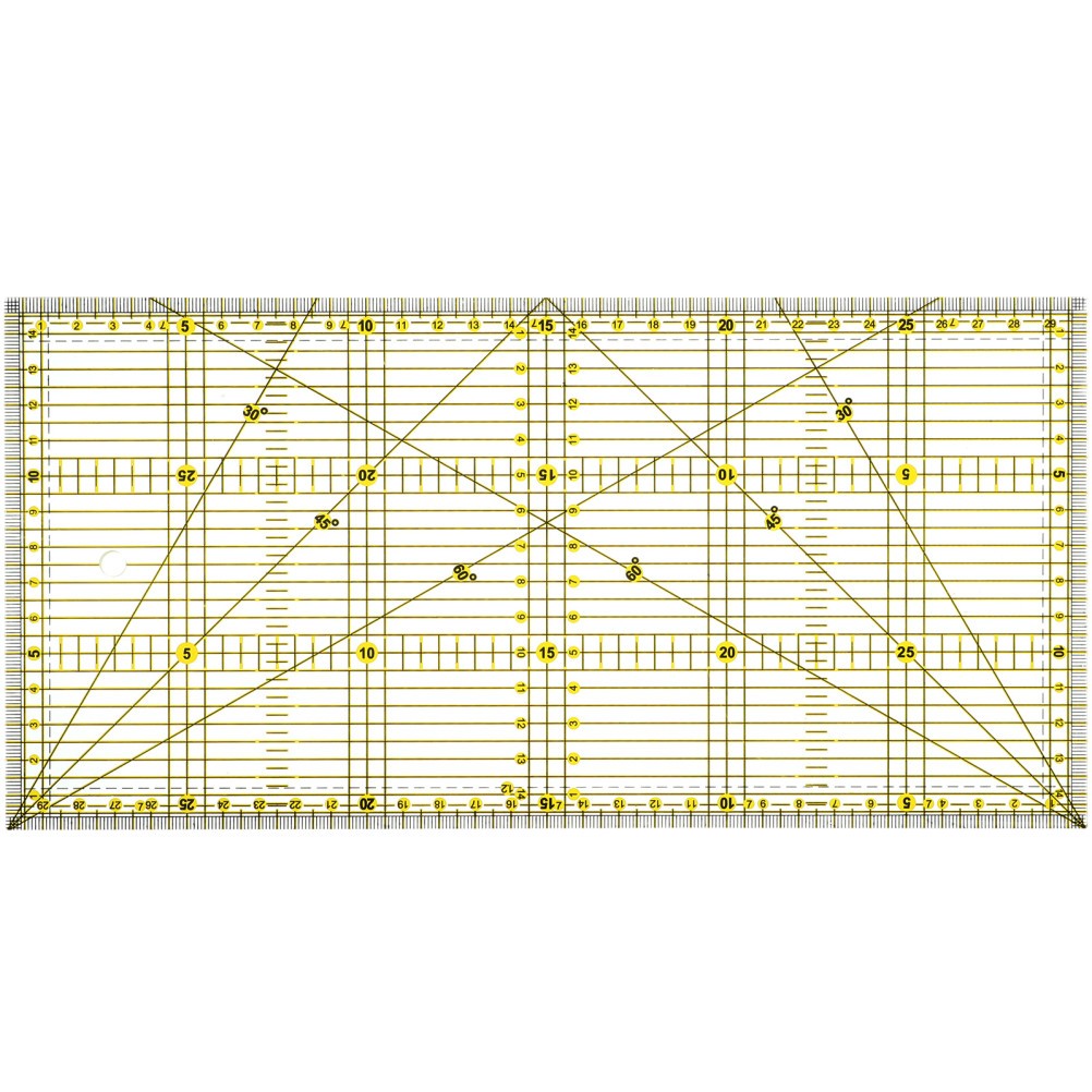Double Color Grid Lines Ruler for Quilting and Sewing Projects 15 x 30cm