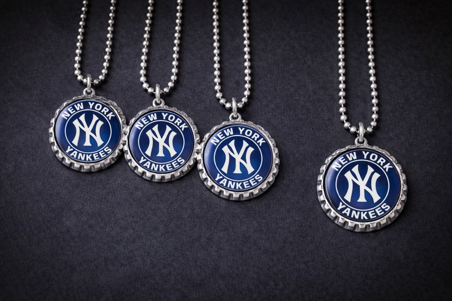 NewYork Yankees baseball Bottle Cap Necklaces Birthday favors lot of 20 necklace