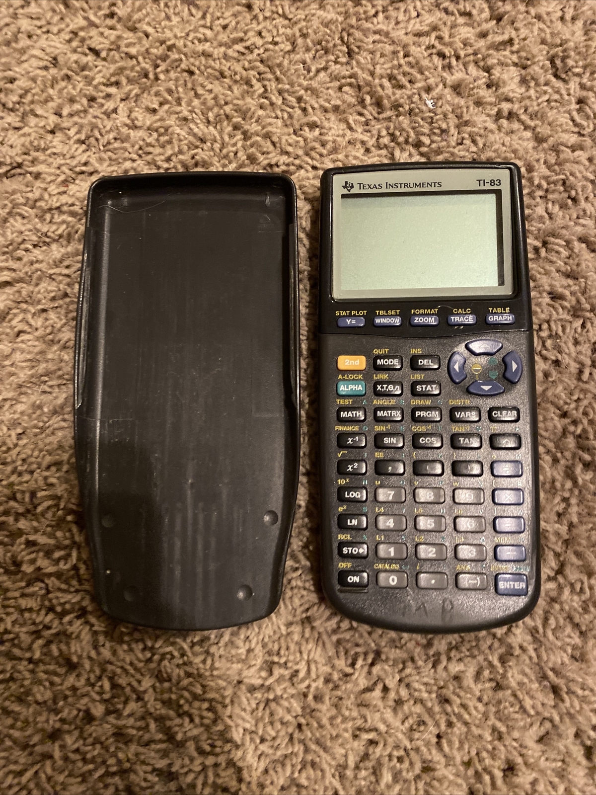 Texas Instruments TI-83 Graphing Calculator Black with Cover WW
