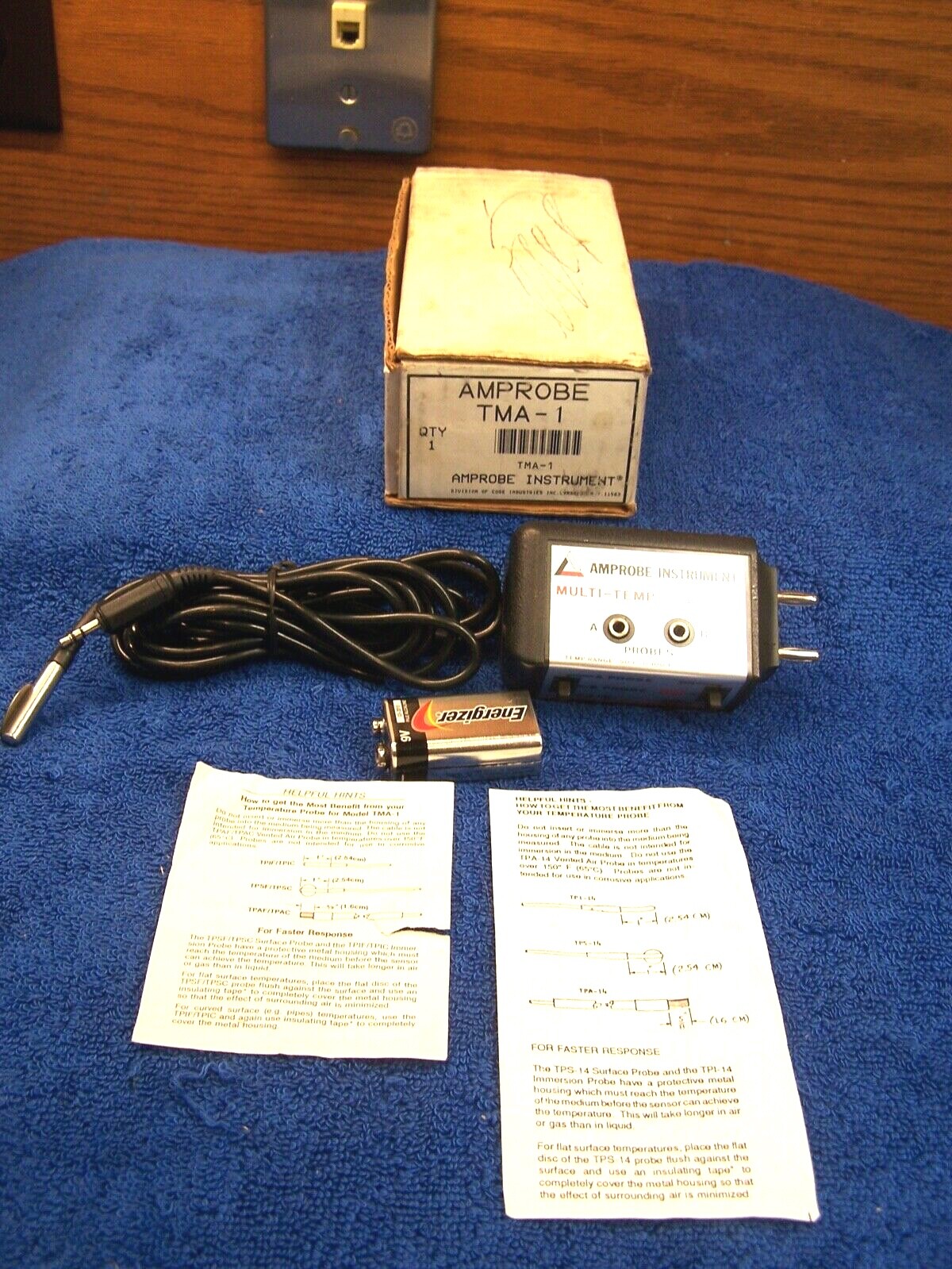 AMPROBE TMA 1 Multi-Temp Flat Probe Temperature Test Lead TMA1 -50 to 300F