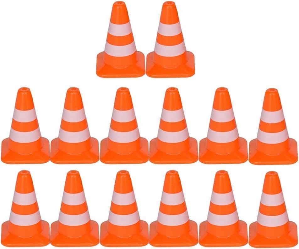 14 Pcs Mini Traffic Cones, Miniature Road Cone Orange Cones...