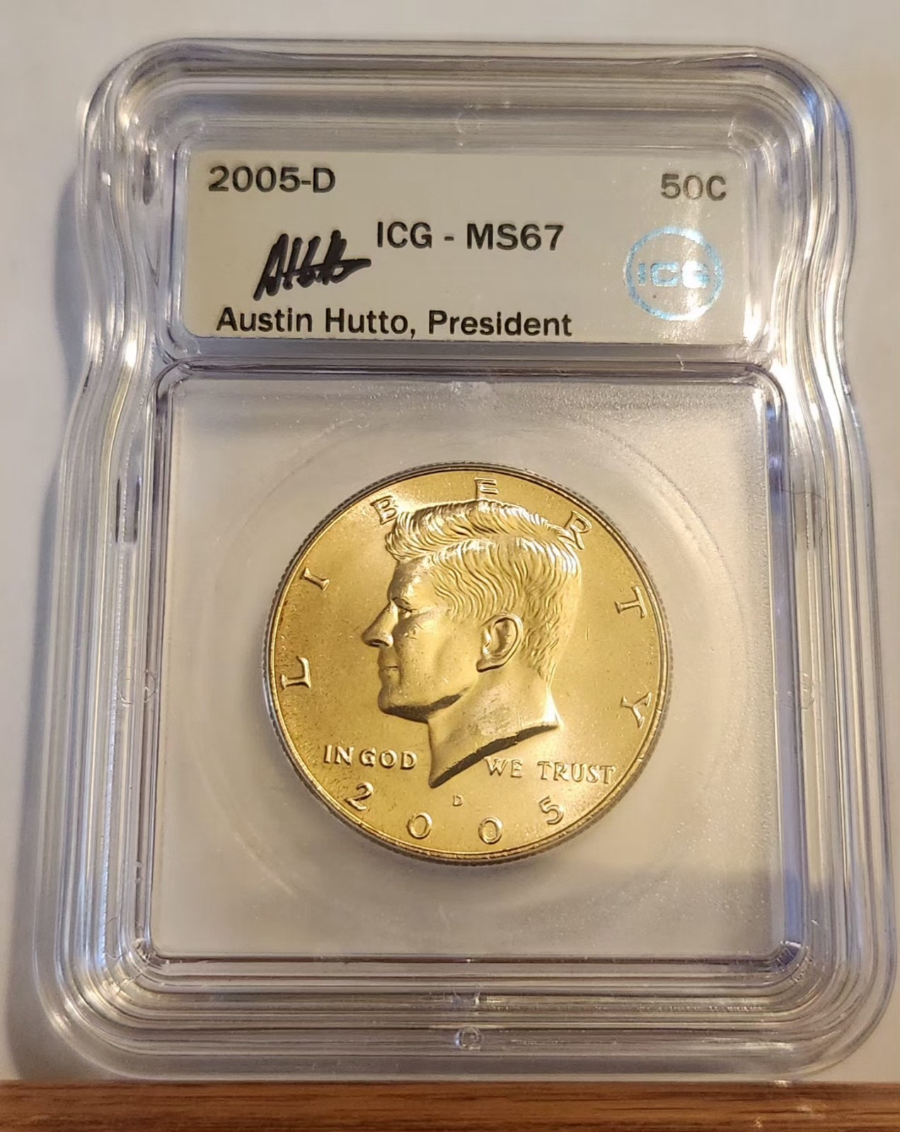 2005-D Kennedy Half Dollar MS67 ICG AUSTIN HUTTO SIGNED #2