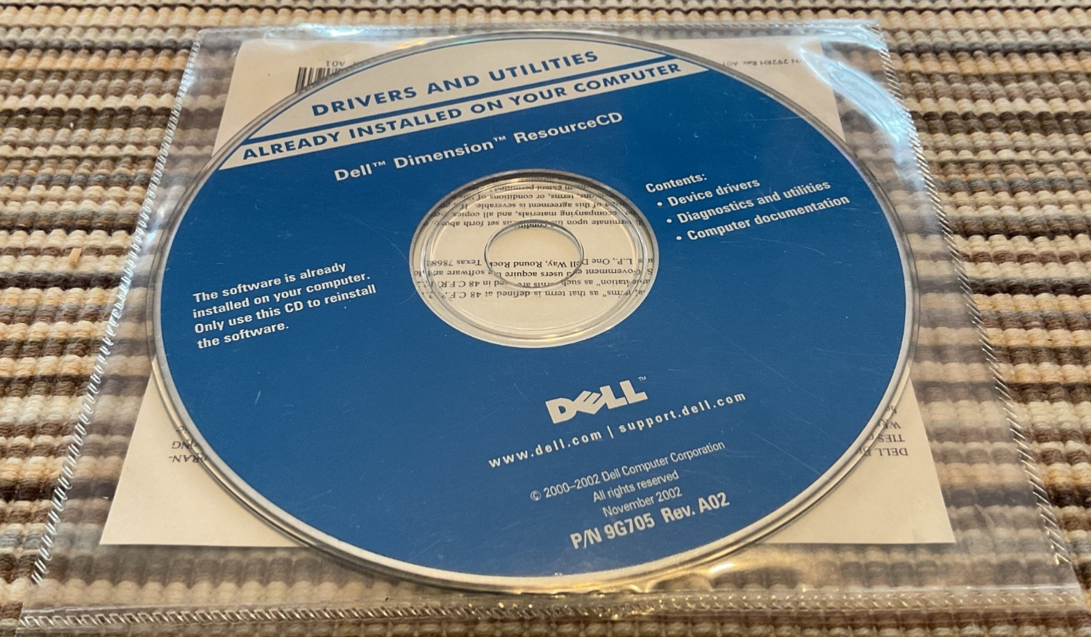 Dell Dimension ResourceCD Drivers and Utilities Software CD-Rom Nov 2002 NEW