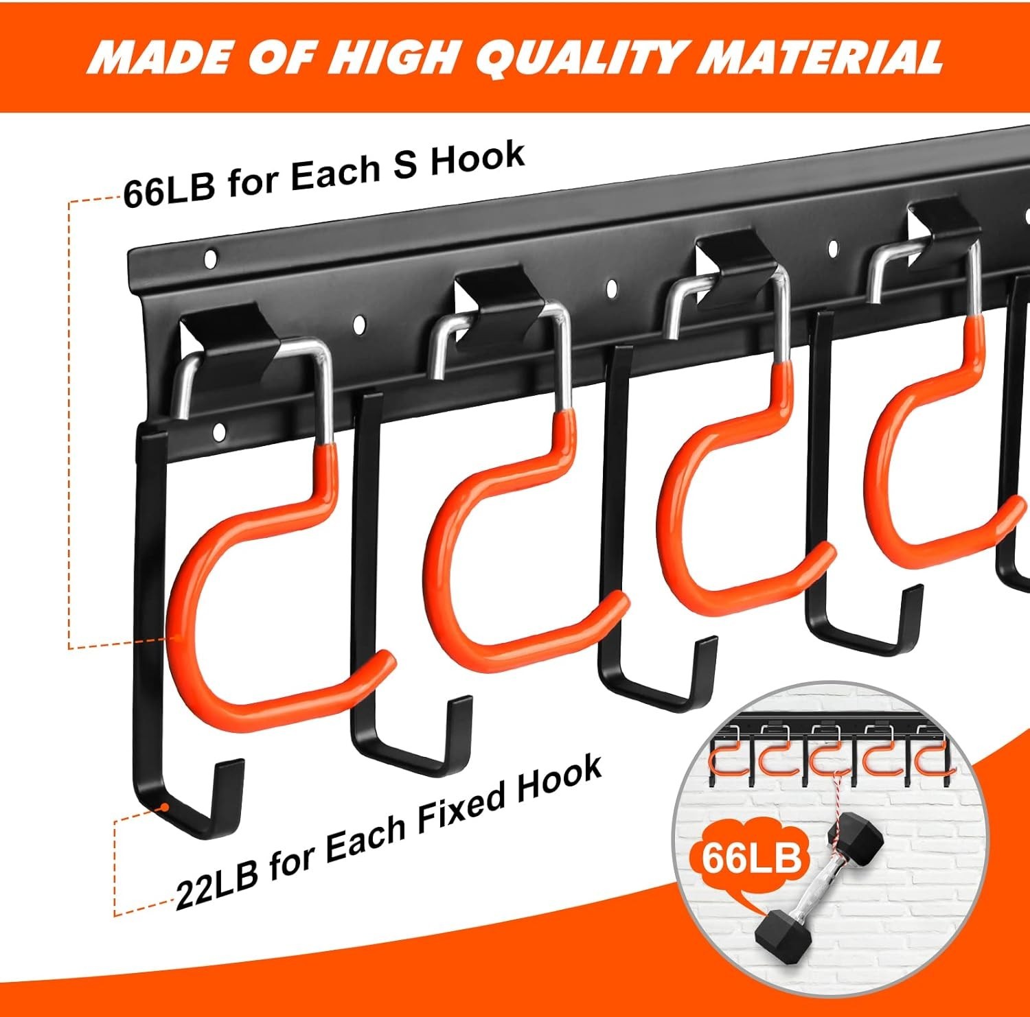 68" All Metal Garden Tool Organizer - Adjustable Wall Mount Storage Solution
