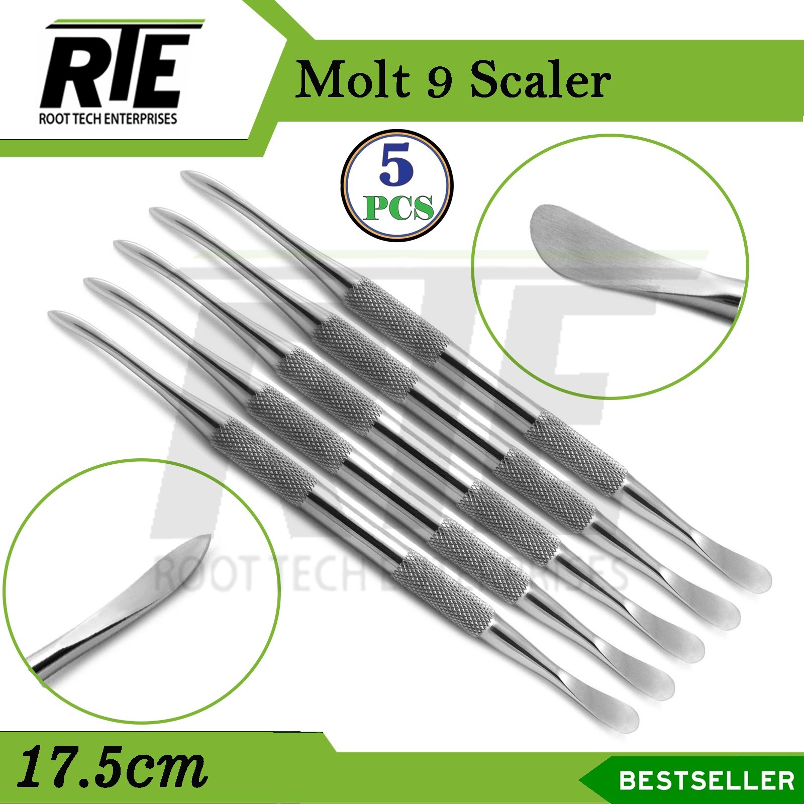 5PCS Dental Periosteal Elevator Molt #9 Oral Surgery Implant Tissue Instrument