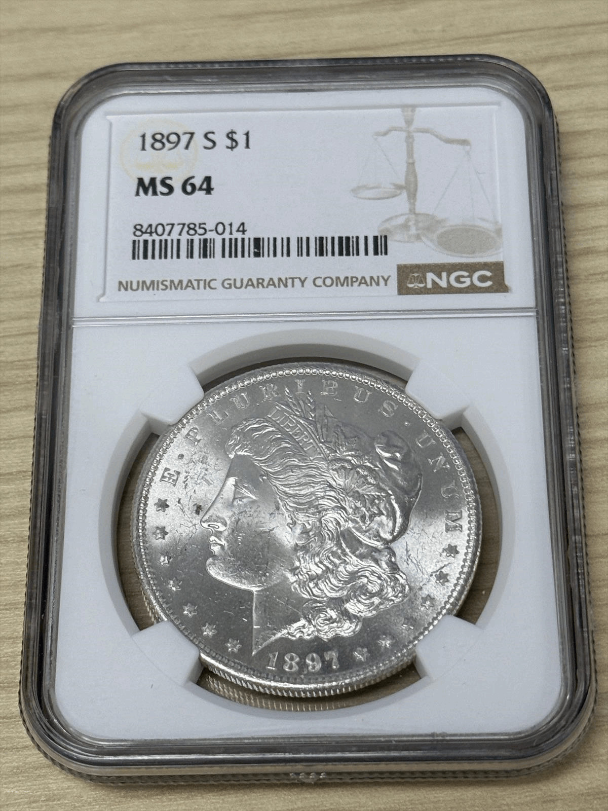 1897 S $1 Morgan Dollar NGC MS 64