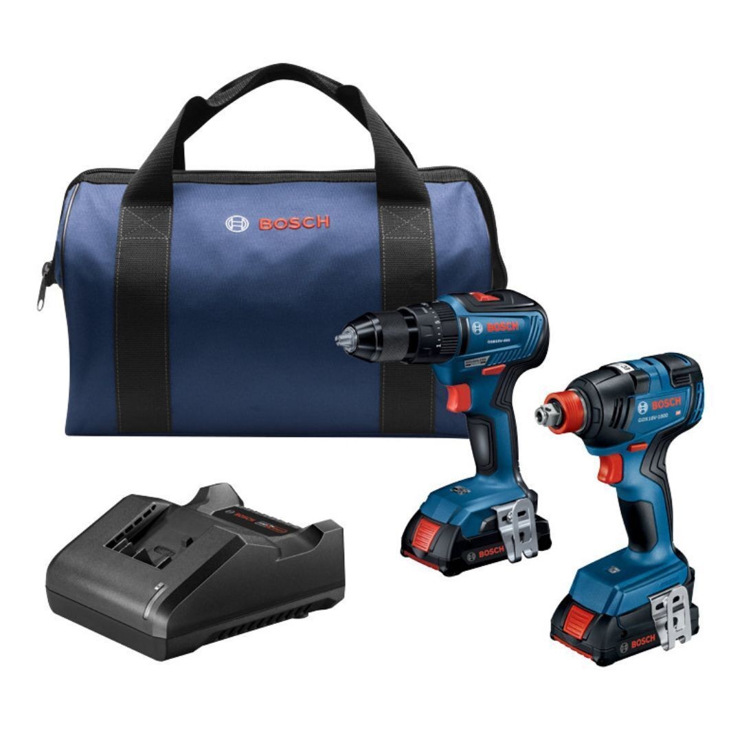 Bosch GXL18V 240B22 18V Brushless Cordless Combo Kit 2 Ah Power Batteries