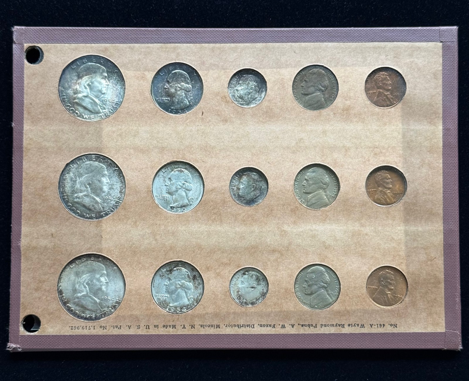 1954 PDS Toned Mint Set - Wayte Raymond Page - Beautiful Toning