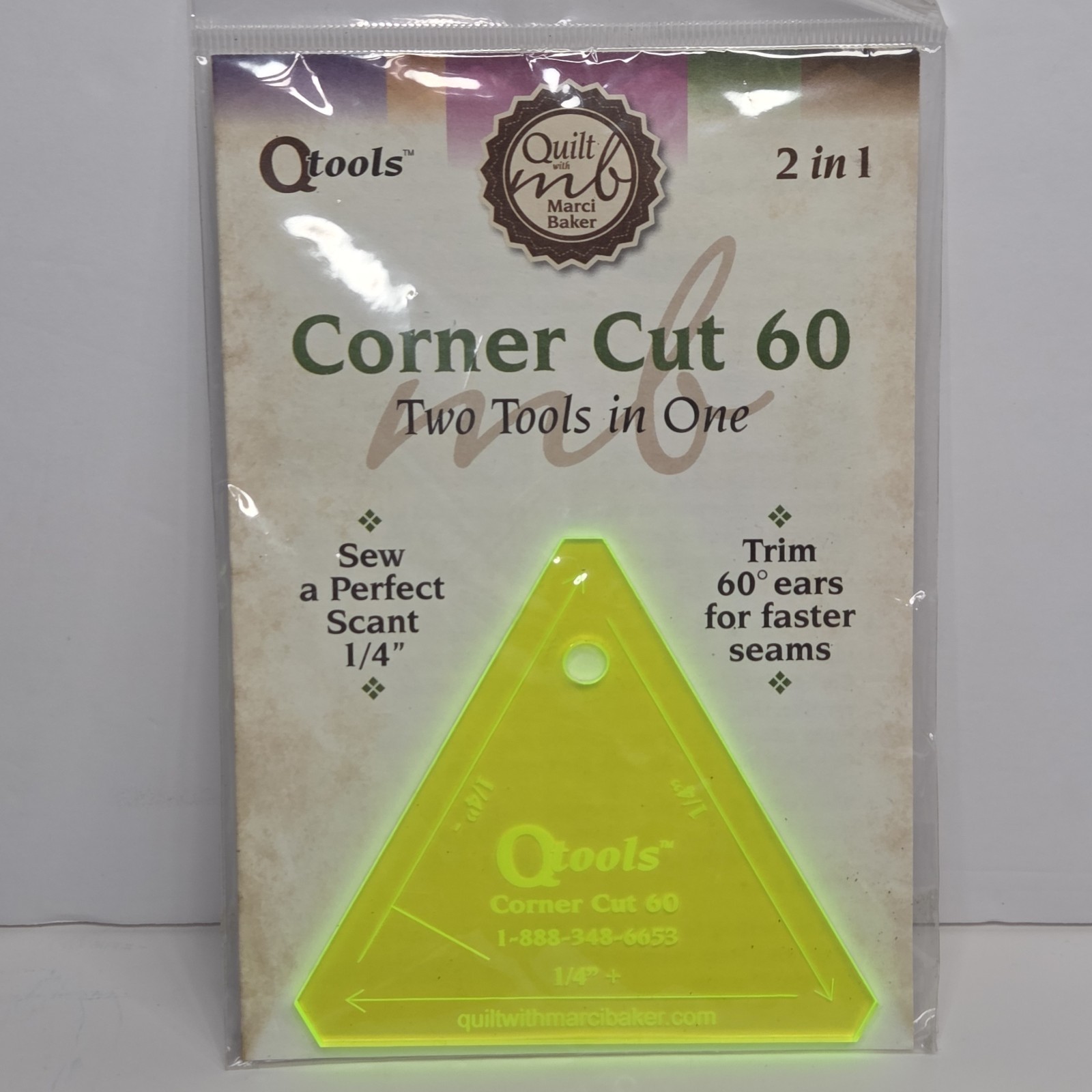 Alicias Attic Qtool Corner Cut 60 Quilting Solution 60 Degree Seams Ruler Scant