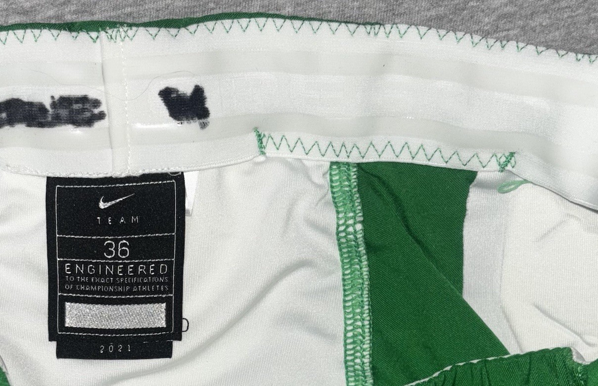 2021 OREGON DUCKS PE GAME WORN Apple Green & Yellow Nike Football Pants W/Pads