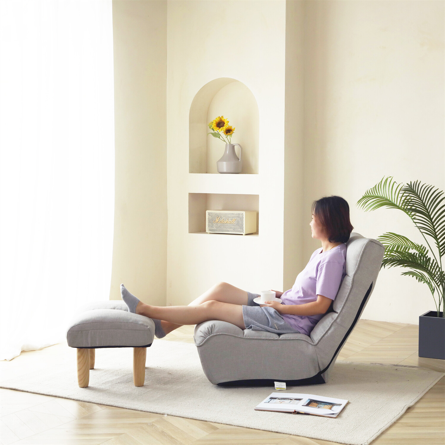 Lazy Sofa Adjustable Floor Sofa Chair Single Sofa Recliner Sofa Leisure Chairs