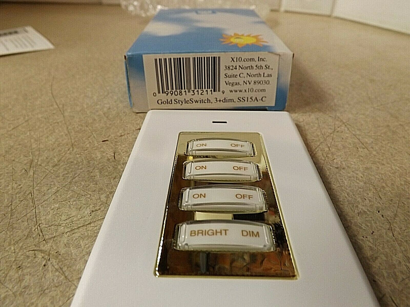 X10 POWERHOUSE GOLD STYLE SWITCH 3+DIM MODEL SS15A-C