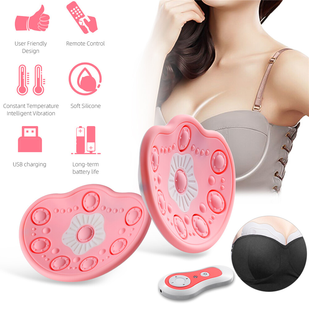 Electric Breast Massager Vibrating Bra Chest Cup Enlargement Enlarger 4 Modes