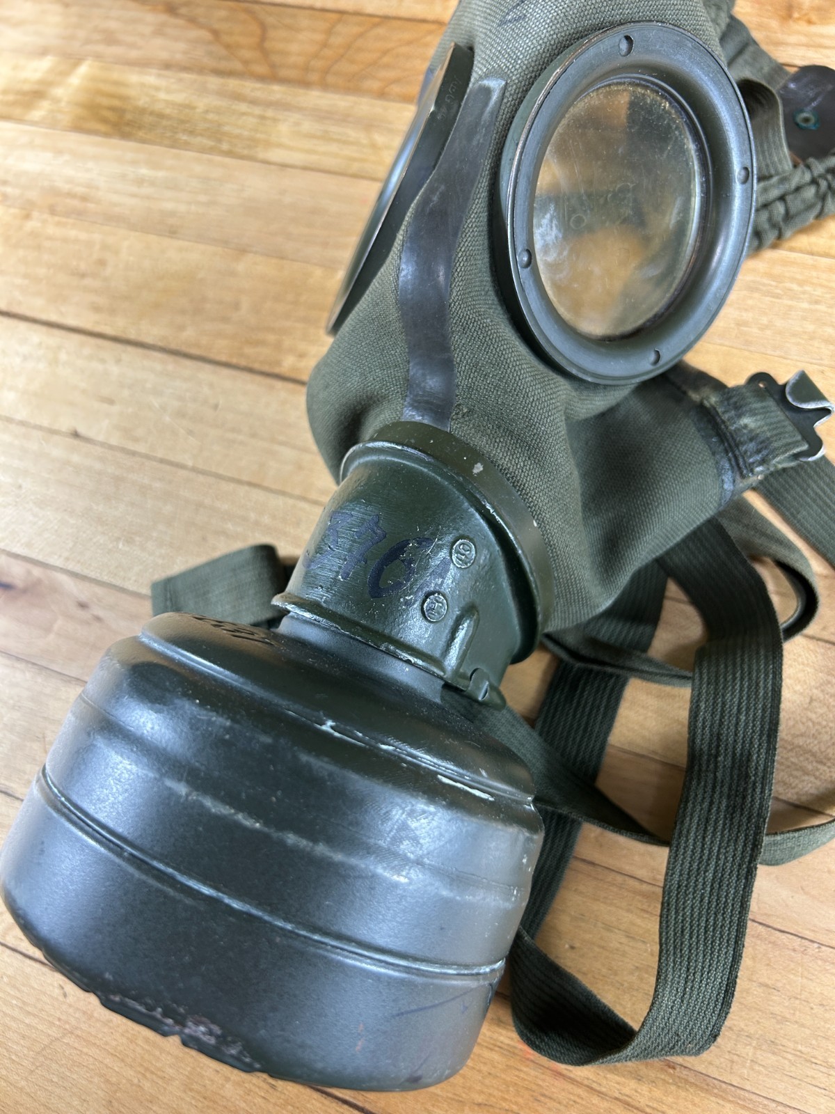 Original WWII German Gas Mask With Canister Can World War 2 Estate Find Surplus