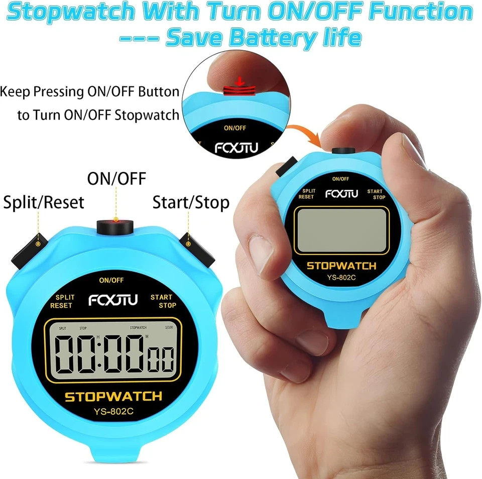 Digital Simple Stopwatch Timer, No Bells, No Alarm, Simple Basic Operation, Sile