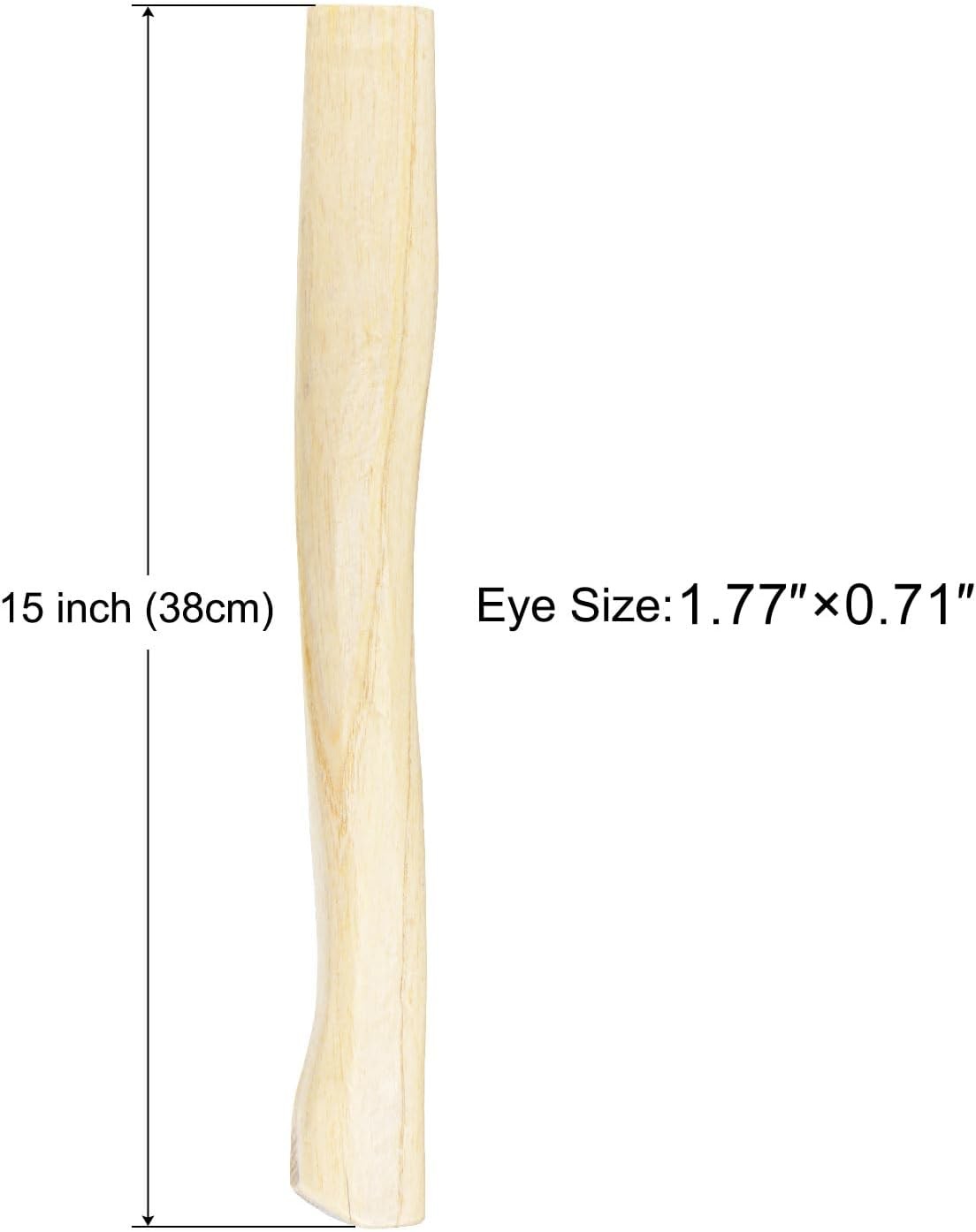 Wood Replacement Handle 15 Inch Long Curved Replaceable Handle for Axe Hammer