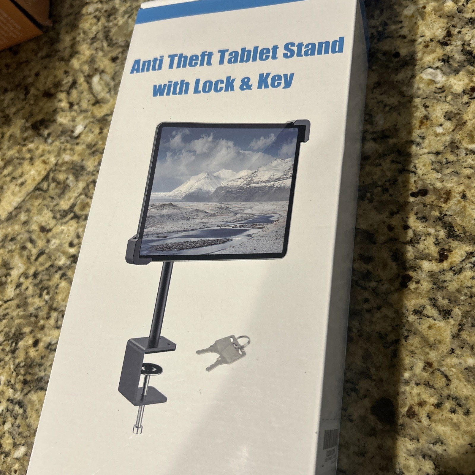 Anti-Theft Tablet Stand with Lock & Key - Heavy Duty Desk Mount Clamp Holder