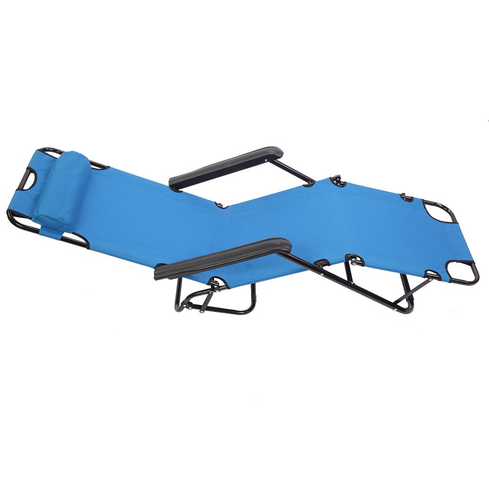 Folding Chaise Lounge Chair for Outdoor, 2-in-1 Portable Tanning Chair