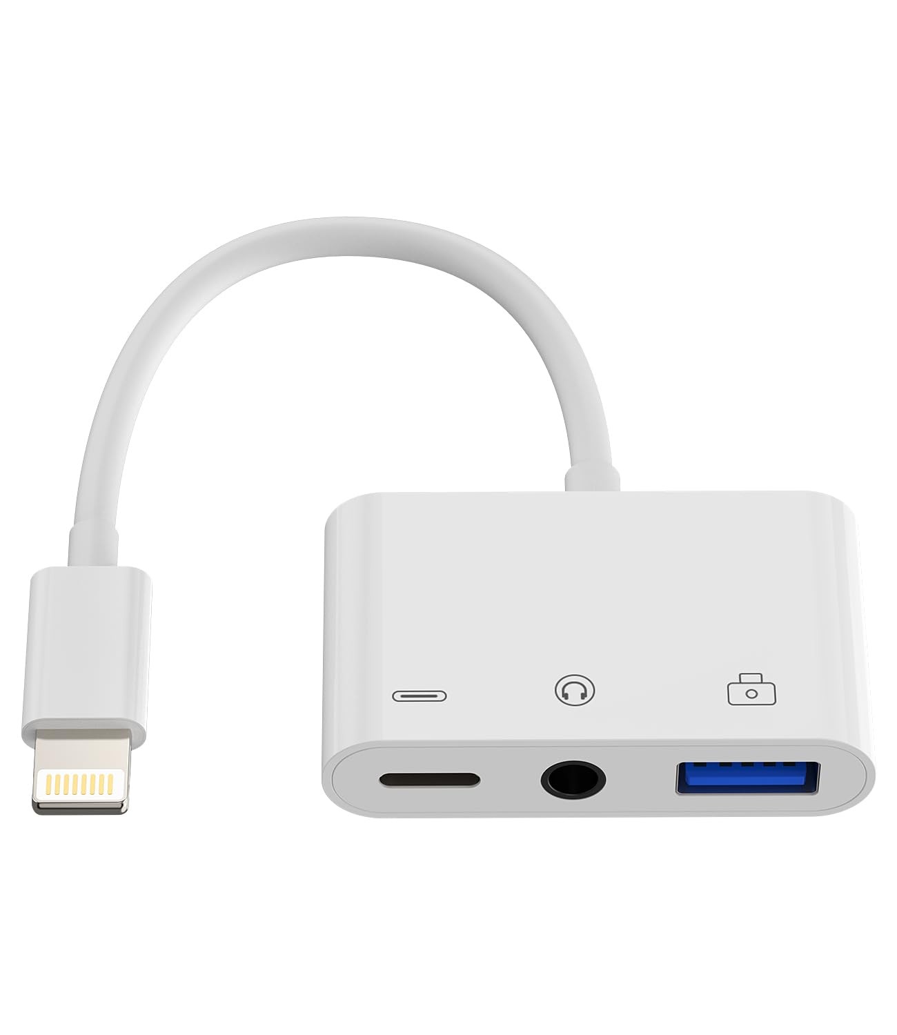 Lightning to 3.5mm Headphone Jack Cable(3in1) for iPhone OTG Adapter USB Char...