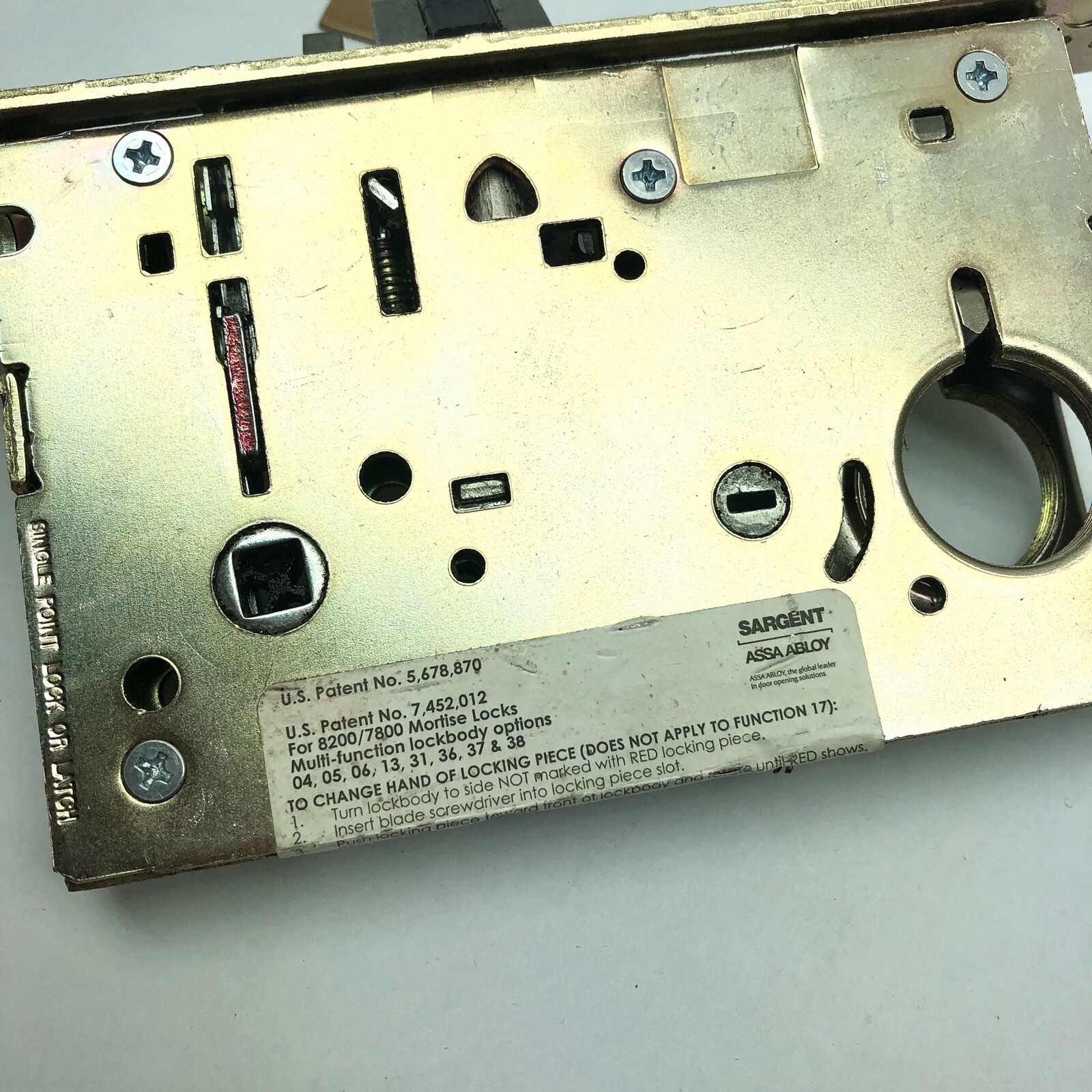 SARGENT ASSA ABLOY MECHANICAL DOOR KNOB BRASS