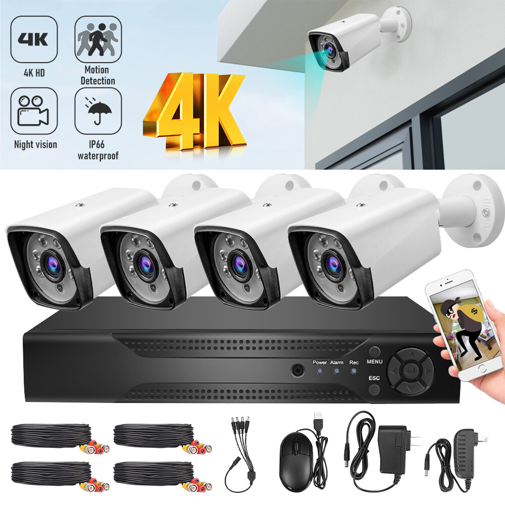4CH Camaras De Seguridad Para Casa Oficina 4K Home Security Camera System CCTV