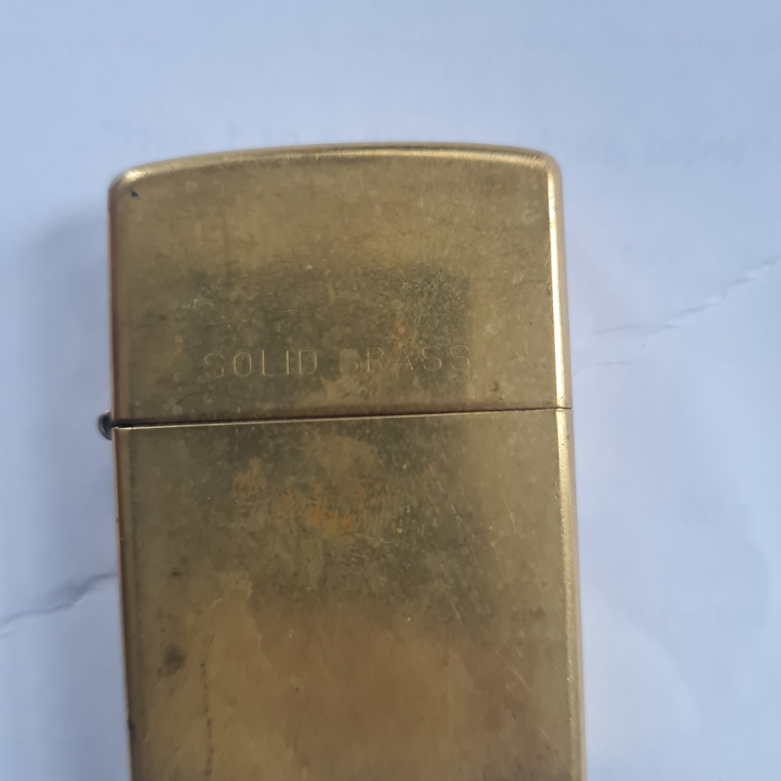 Zippo Solid Brass Lighter Used Brass Finish Classic Collectible