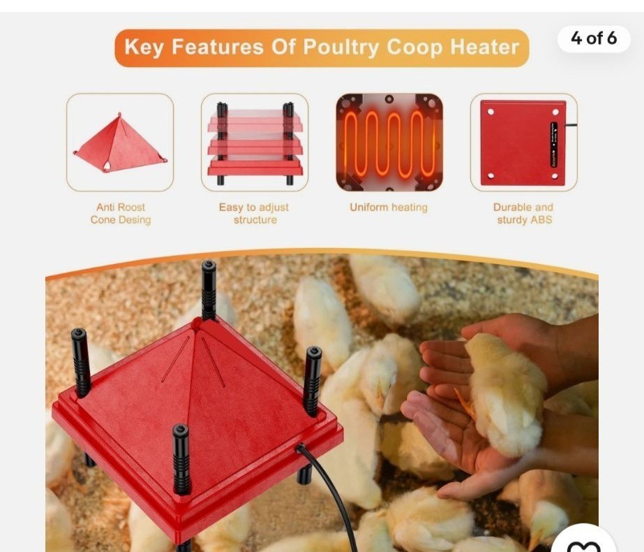 Brooder Plate Anti-Roost Cone Chicks Adjustable Chicken Brooder Heater Red