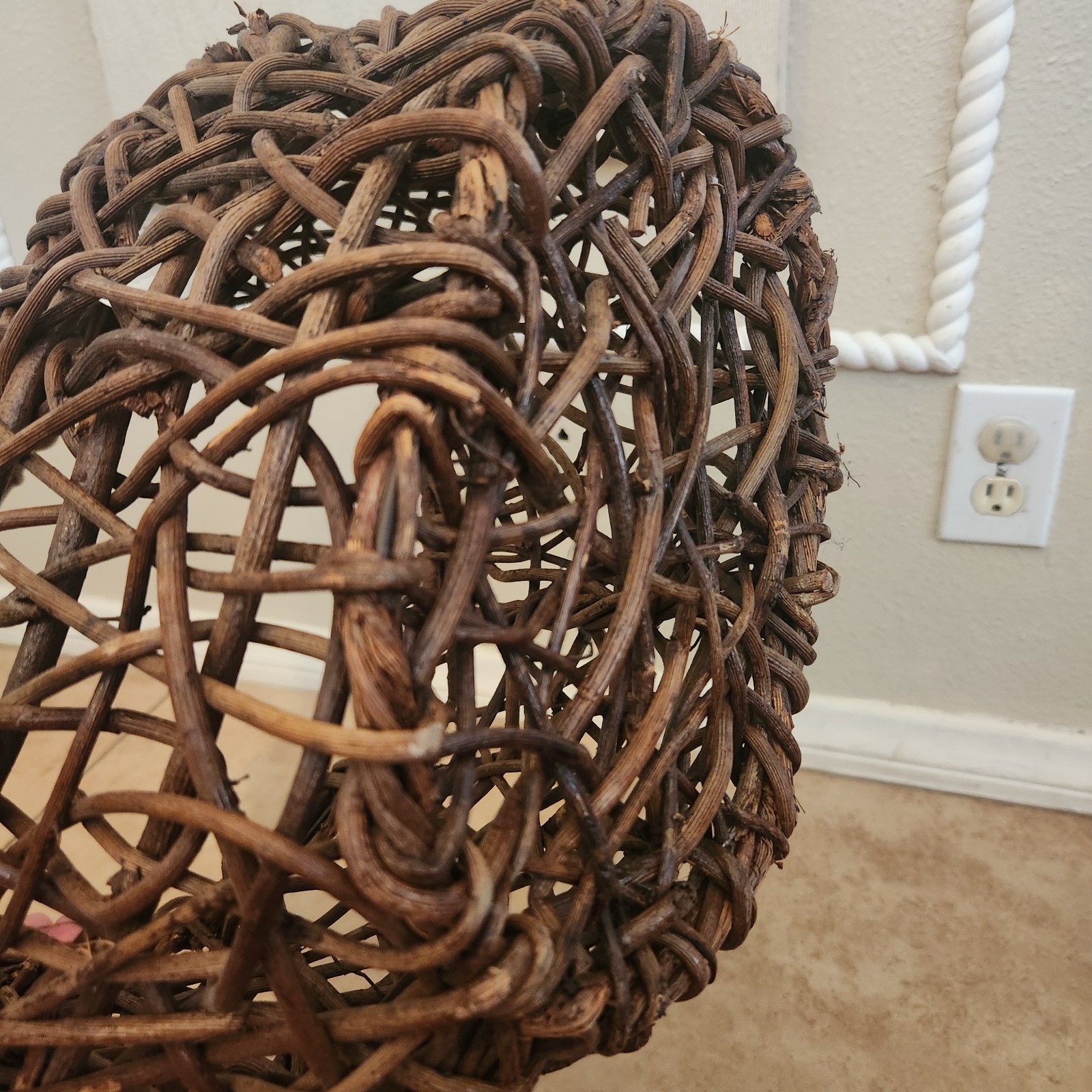 RARE NEW Pottery Barn Grapevine Woven Handle Basket EASTER Spring