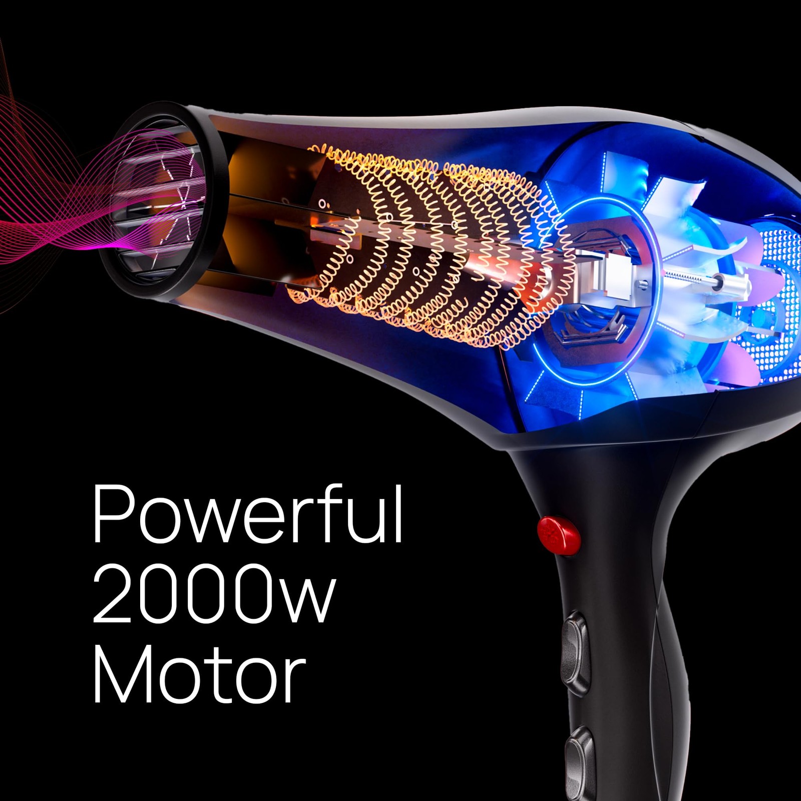 TREZORO Professional 2000W Ionic Hair Dryer with Diffuser for Salon & Home