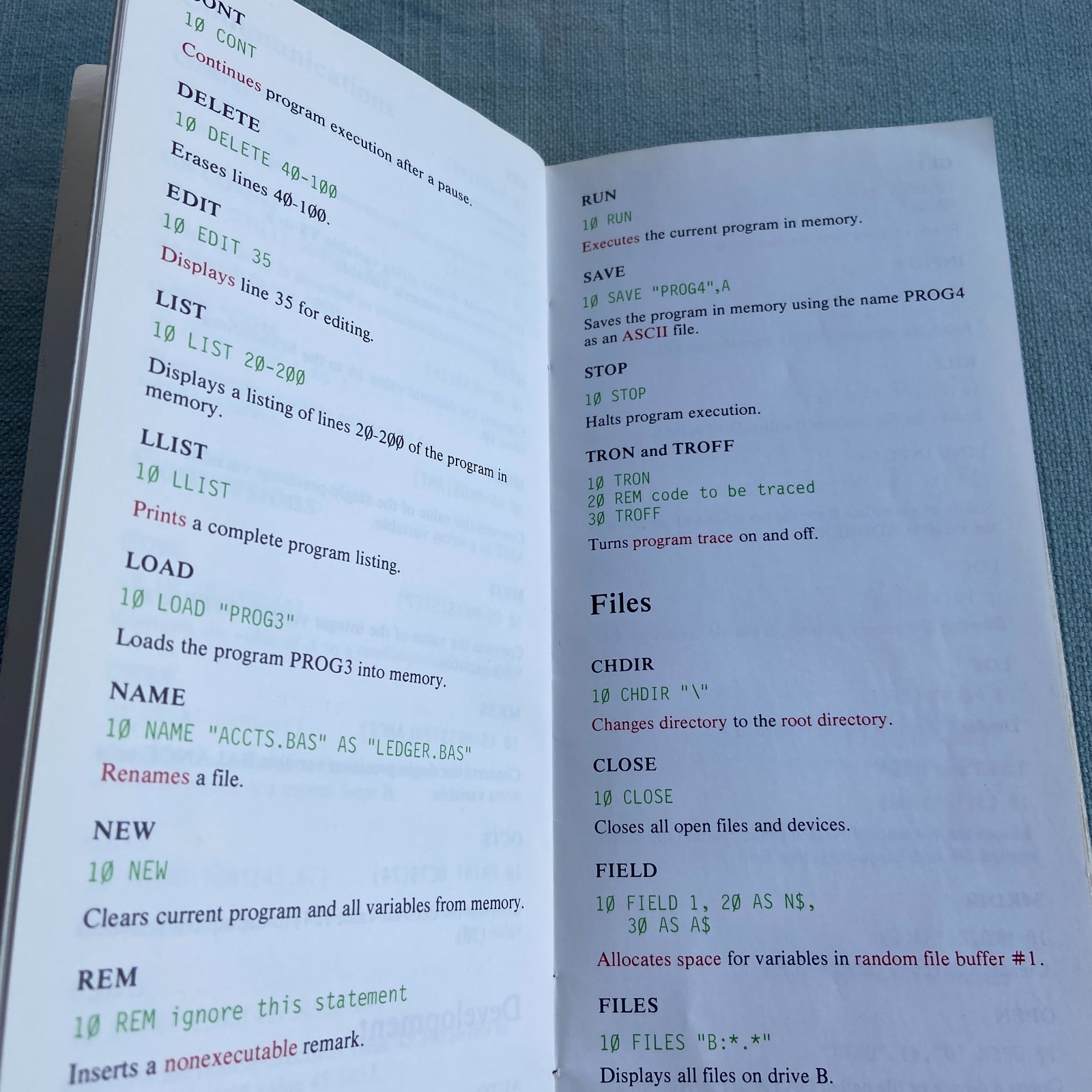 Vintage IBM BASIC Quick Reference Book Manual 1st Edition 1984 PC Hardware Libra