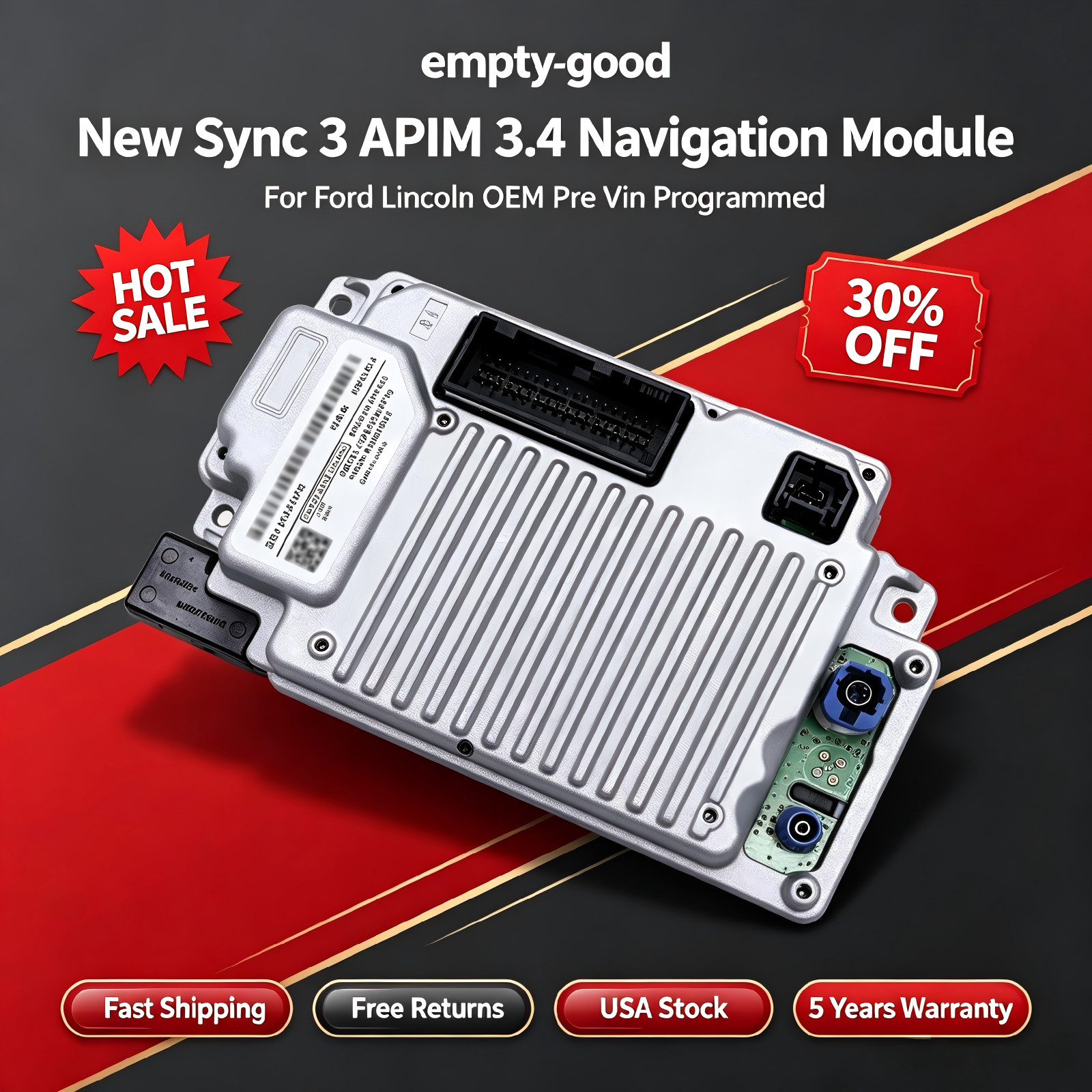 New For Ford Lincoln OEM Sync 3 APIM 3.4 Navigation Module Pre Vin Programmed