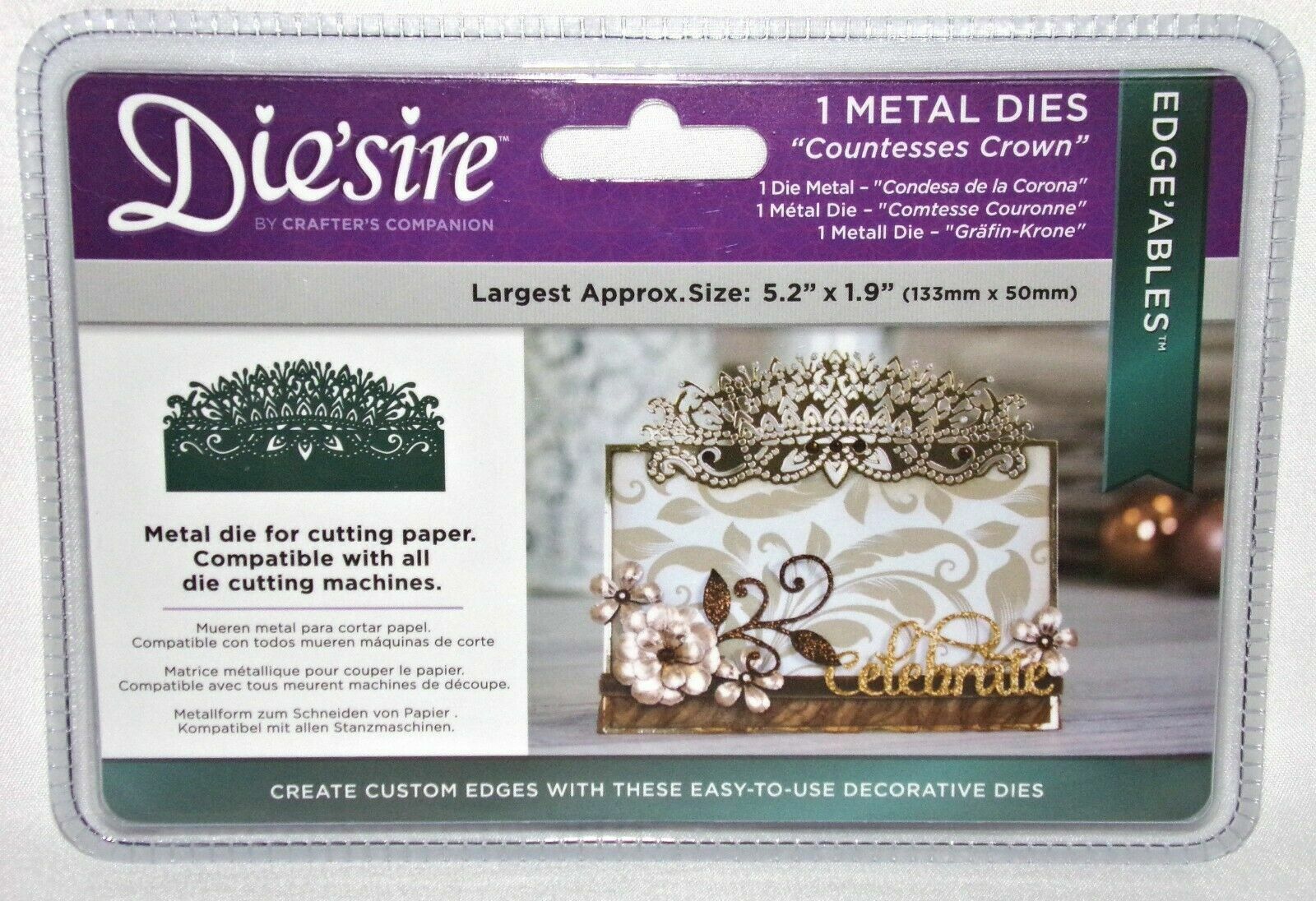 Edgeable Diesire Countesses Crown Die 1pc All New Crafters Companion Free Ship