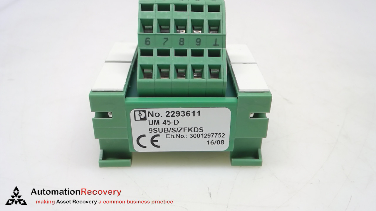 PHOENIX CONTACT 2293611, INTERFACE MODULE, 9 POSITION, NEW* #247953