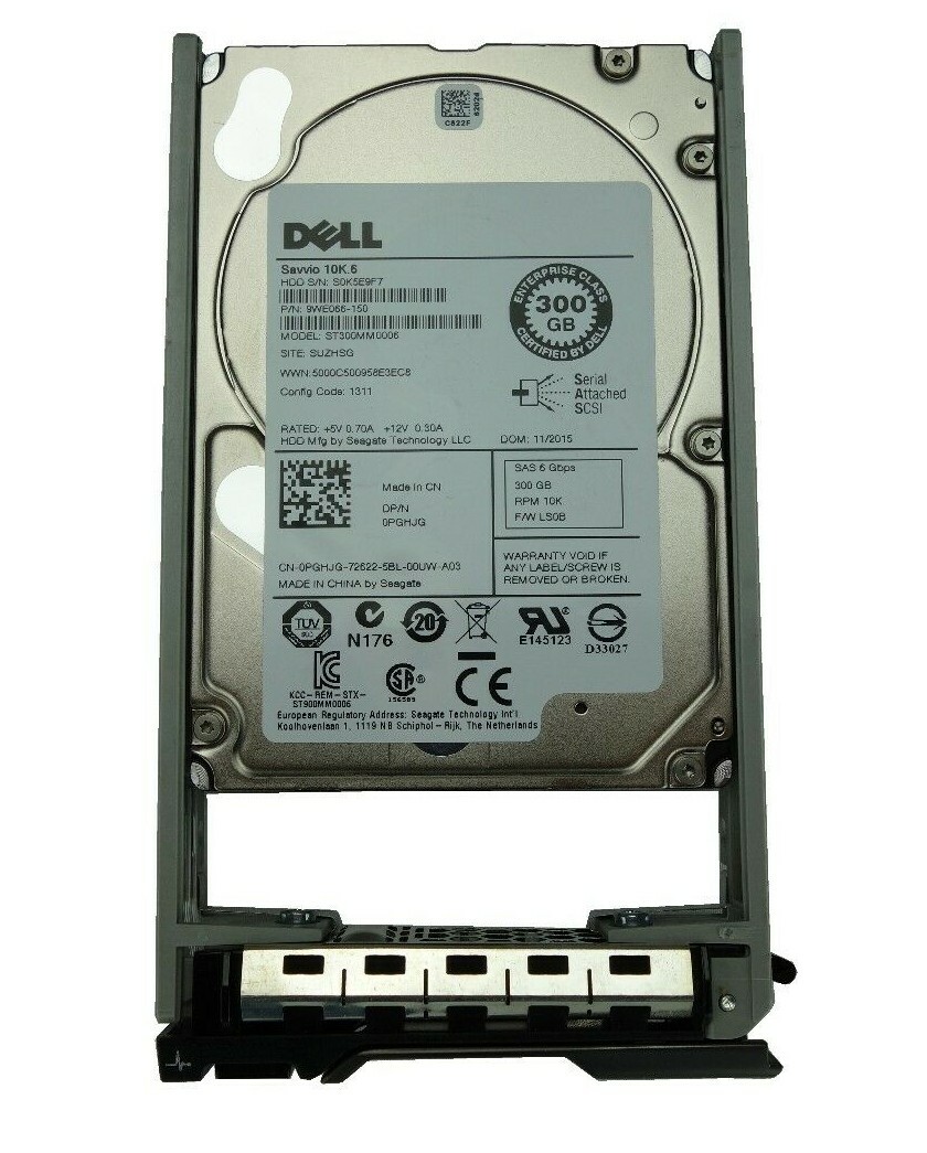 Dell Enterprise 300GB 10K SAS 6Gb/s 2.5" HDD w/ Tray PGHJG