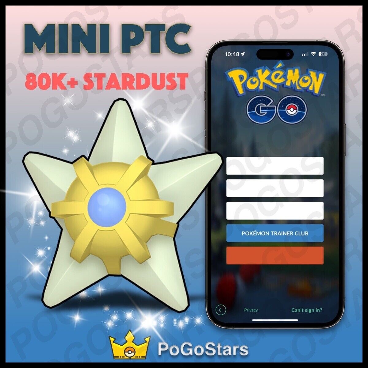 Pokémon Go - Shiny Staryu - Mini PTC 80K Stardust✨Read Description✨