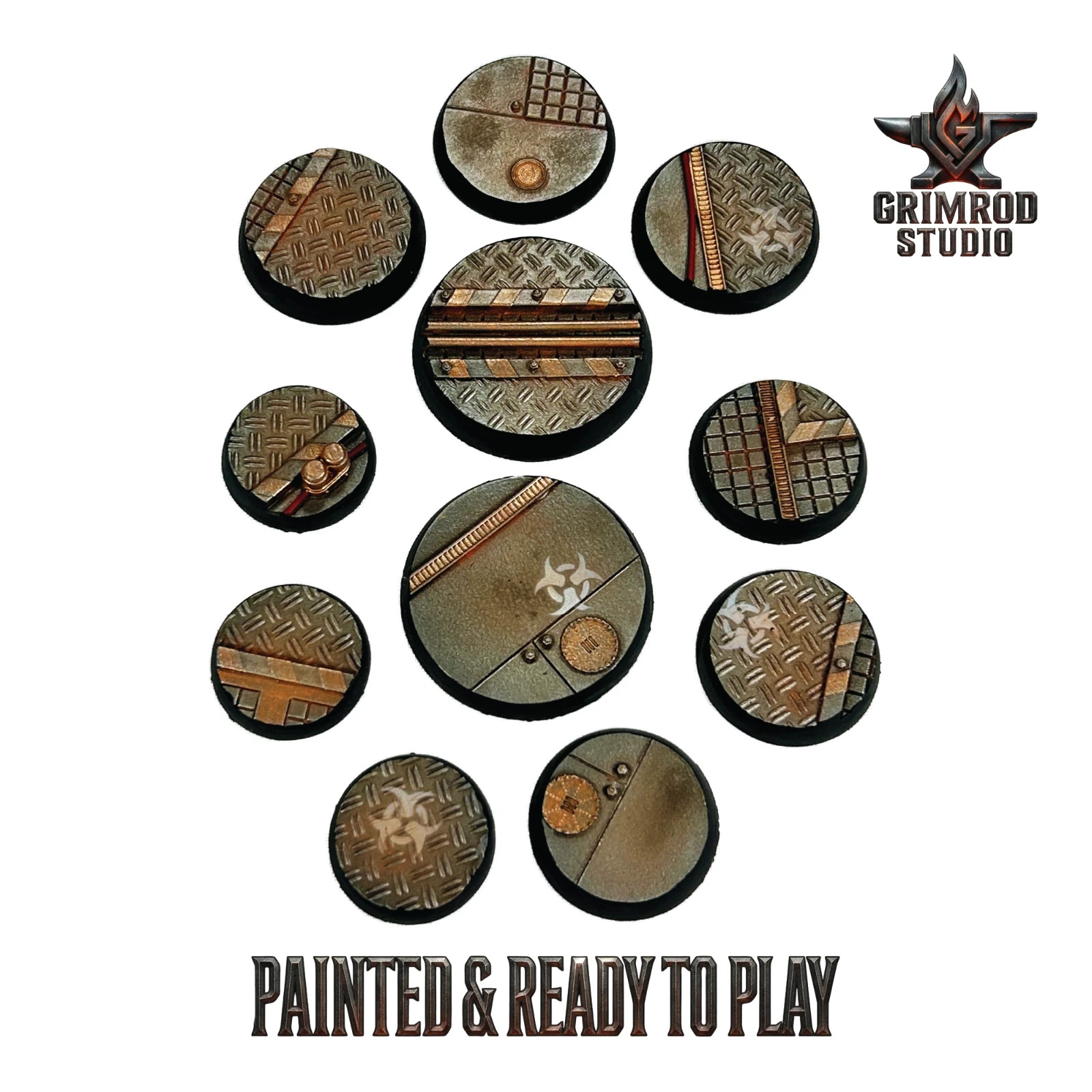 Spaceship Painted Resin Bases for 28mm / 32mm Miniatures Tabletop Wargames