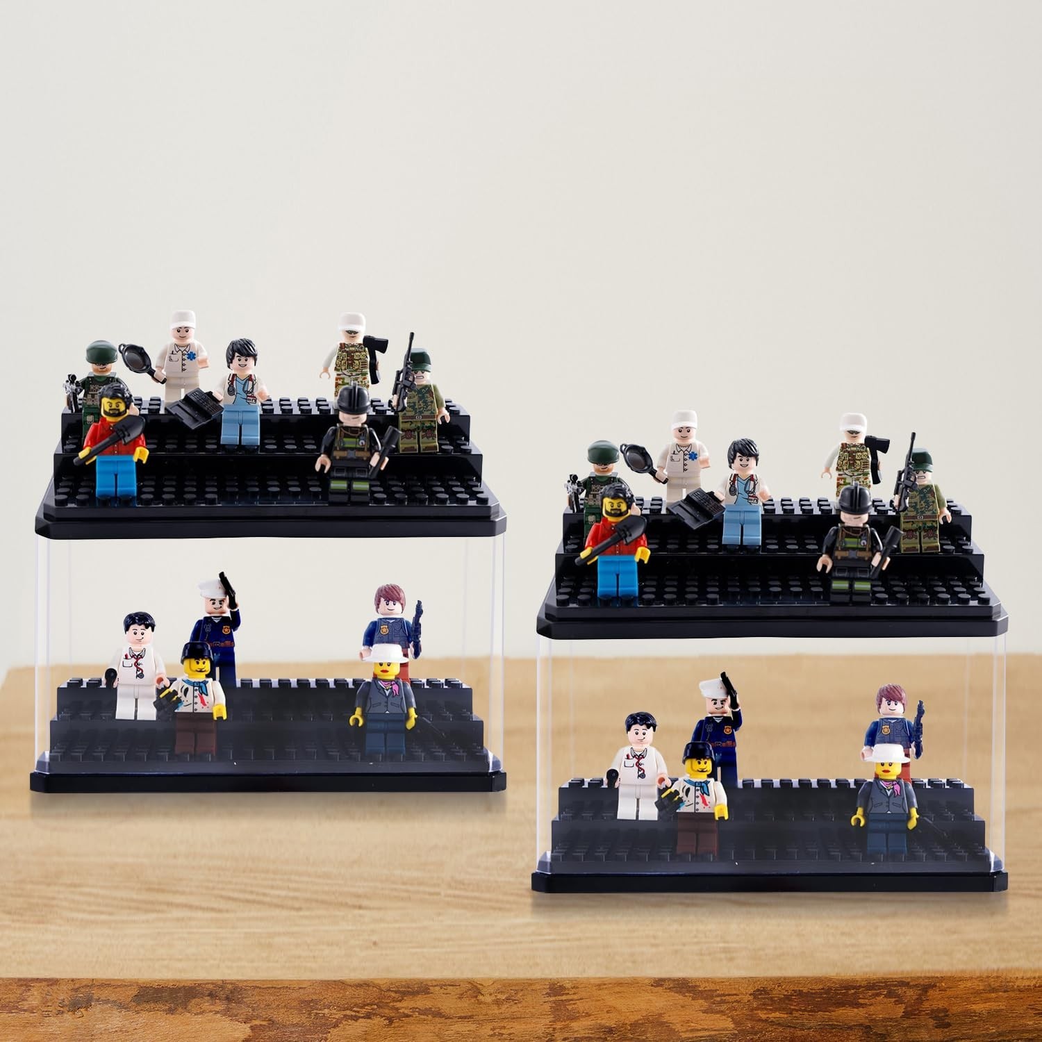 Miniature Display Case Set - 4 Pack Acrylic Storage Boxes for Action Figures & C