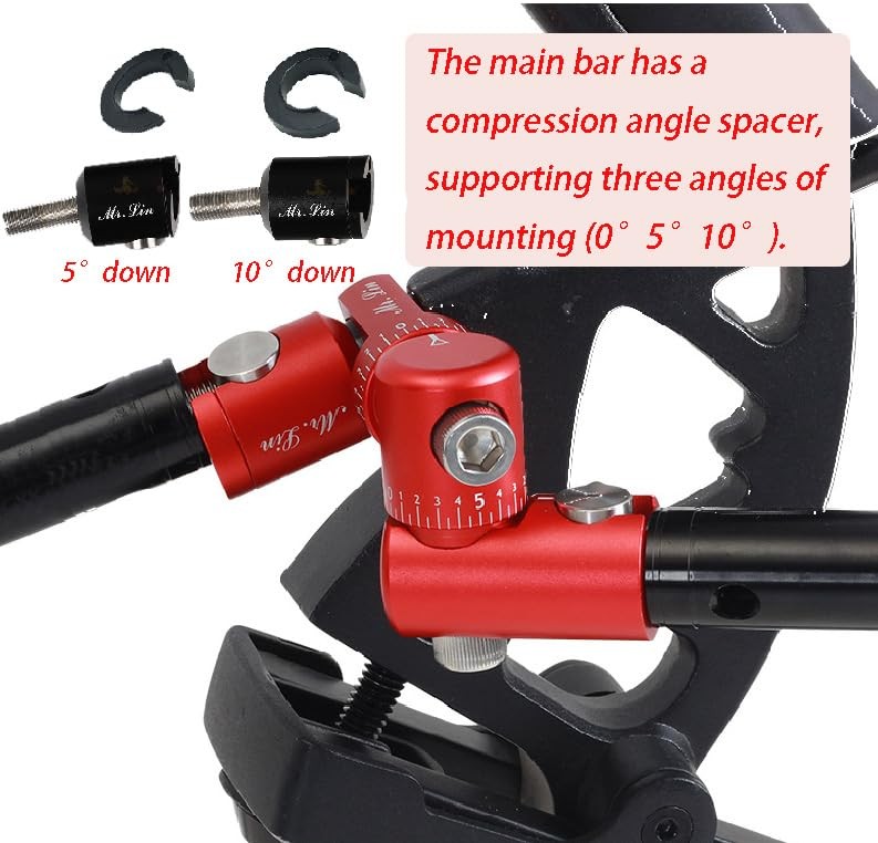 Bow Rod Stabilizer Fully Adjustable Single Side V-bar Mount Quick Disconnect ...